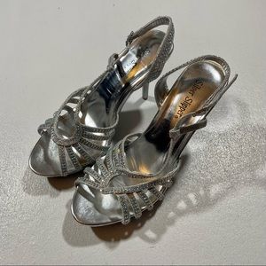 Silver Slipper Heels Diamond Pumps Prom Wedding Event Fancy 7